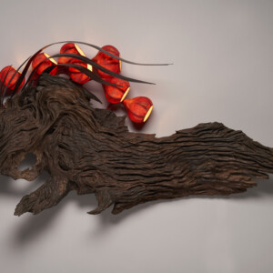 Natural wood, wall piece. 40" x 24 x 7"